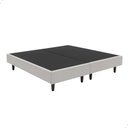 Ver imagem 5 de Base Box para Cama Casal Dobrável Suede 188x138 cm Bipartido - Cinza