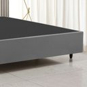 Ver imagem 3 de Base Box para Cama Casal Dobrável Suede 188x138 cm Bipartido - Cinza