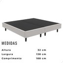 Ver imagem 2 de Base Box para Cama Casal Dobrável Suede 188x138 cm Bipartido - Cinza
