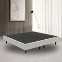Ver imagem 4 de Base Box para Cama Casal Dobrável Suede 188x138 cm Bipartido - Cinza