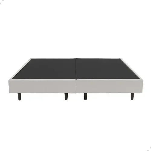 Base Box para Cama Casal Dobrável Suede 188x138 cm Bipartido - Cinza