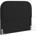 Ver imagem 3 de Cabeceira Cama Box Casal 140cm Lanna com Puff Recamier Doha W01 Suede Preto - Lyam Decor