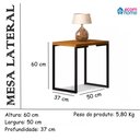 Ver imagem 3 de Mesa Lateral Estilo Industrial Sala em Mdf e Aço