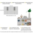 Ver imagem 6 de Aparador Buffet 4 Portas Suspenso Viena V3605 Branco/Preto Branco/Preto