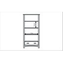 Ver imagem 4 de Cristaleira 2 Portas 4 Prateleiras 1 Gaveta Bella Ig