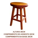 Ver imagem 3 de Banco de Madeira Rústico - Banqueta Redonda:polido/marrom