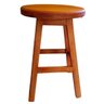 Banco de Madeira Rústico - Banqueta Redonda:polido/marrom - 1