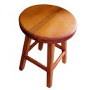 Ver imagem 2 de Banco de Madeira Rústico - Banqueta Redonda:polido/marrom