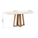 Ver imagem 4 de Conjunto Sala de Jantar Mesa Lisa 160cm Tampo de Vidro Canto Reto 6 Cadeiras Lily