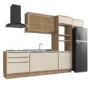 Ver imagem 3 de Cozinha Modulada 5 Peças 8 Portas 3 Gavetas com Divisor de Talheres 1 Nicho para Forno Viena Bege