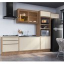 Ver imagem 1 de Cozinha Modulada 5 Peças 8 Portas 3 Gavetas com Divisor de Talheres 1 Nicho para Forno Viena Bege