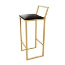 Ver imagem 4 de Jogo 3 Banqueta Alta Balcão Bistrô Dourada Confort Ind Preto Premium Estofado Don Castro Decor