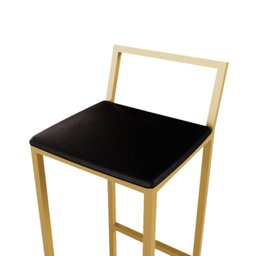 Jogo 3 Banqueta Alta Balcão Bistrô Dourada Confort Ind Preto Premium Estofado Don Castro Decor - 2