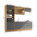 Ver imagem 4 de Cozinha Modulada Vidro Reflecta 5 Peças 2 Balcões 2 Armários Aéreos 1 Torre Quente em MDF Viena Cinza