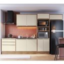 Ver imagem 1 de Cozinha Modulada 5 Peças 8 Portas 3 Gavetas com Divisor de Talheres 1 Nicho para Forno Viena Bege