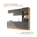 Ver imagem 5 de Cozinha Modulada 5 Peças com 2 Balcões 2 Armários Aéreos 1 Torre Quente em MDF Cinza Viena