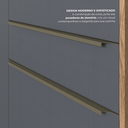 Ver imagem 7 de Cozinha Modulada 5 Peças com 2 Balcões 2 Armários Aéreos 1 Torre Quente em MDF Cinza Viena