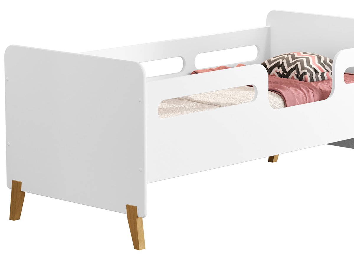 Cama Infantil Cecilia com Grade Proteção Branco - 4