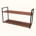 Ver imagem 2 de Prateleira Industrial Parede ou Suspensa Aço e Madeira 50x40x90cm - Imbuia