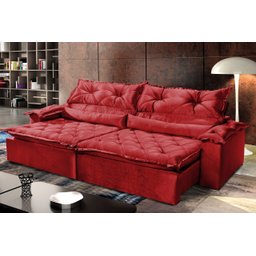 Sofá Retrátil e Reclinável 2,40m 4 Lugares Pillow com Espuma Soft Sparta - Movenzo Estofados - 7