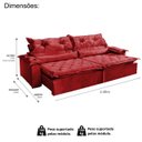 Ver imagem 3 de Sofá Retrátil e Reclinável 2,40m 4 Lugares Pillow com Espuma Soft Sparta - Movenzo Estofados