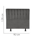 Ver imagem 2 de Cabeceira Estofada Kiara 90cm Solteiro Box Quarto Corino Cinza - Gat Magazine