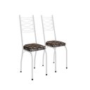 Ver imagem 2 de Kit 2 Cadeiras para Sala de Jantar Lite Branco/Mosaico Palha