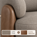 Ver imagem 2 de Poltrona Orgânica Elegante Confortavel Redonda Anatomica Sala Quarto Recepção Linho Cinza Courino Ca