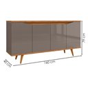 Ver imagem 2 de Balcao Buffet 50454 Pes Madeira 160cm Cinza Perola Cedro Dcasa