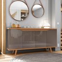 Ver imagem 3 de Balcao Buffet 50454 Pes Madeira 160cm Cinza Perola Cedro Dcasa