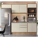 Ver imagem 1 de Cozinha Modulada 4 Peças 7 Portas 3 Gavetas com Divisor de Talheres 1 Nicho para Forno Viena Bege
