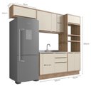 Ver imagem 4 de Cozinha Modulada 4 Peças 7 Portas 3 Gavetas com Divisor de Talheres 1 Nicho para Forno Viena Bege