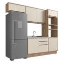 Ver imagem 3 de Cozinha Modulada 4 Peças 7 Portas 3 Gavetas com Divisor de Talheres 1 Nicho para Forno Viena Bege