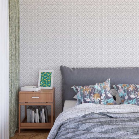 Papel de Parede Arabesco Branco Simples Gh Papel de Parede 3,3m