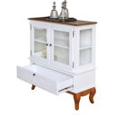 Ver imagem 3 de Cristaleira com 2 Portas 1 Gaveta e Laterais em Vidro Pés Luiz Xv 5115 Genebra - Branco/pinhão