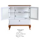 Ver imagem 7 de Cristaleira com 2 Portas 1 Gaveta e Laterais em Vidro Pés Luiz Xv 5115 Genebra - Branco/pinhão