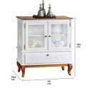 Ver mais imagens de Cristaleira com 2 Portas 1 Gaveta e Laterais em Vidro Pés Luiz Xv 5115 Genebra - Branco/pinhão
