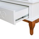 Ver imagem 4 de Cristaleira com 2 Portas 1 Gaveta e Laterais em Vidro Pés Luiz Xv 5115 Genebra - Branco/pinhão