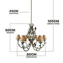 Ver imagem 2 de Pendente Rústico de Ferro Provençal Modelo Farm House + Cúpulas de Algodão