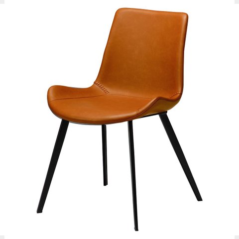 Cadeira de Jantar Basic Marrom Couro Estofada