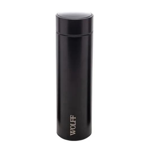 Garrafa Térmica Aço Inox C/termômetro em Led Preto 500ml Wolff