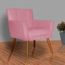Ver imagem 5 de Poltrona Decorativa Onix Suede Rosa - DS Estofados - Rosa