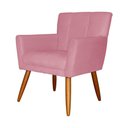 Ver imagem 2 de Poltrona Decorativa Onix Suede Rosa - DS Estofados - Rosa