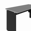 Ver imagem 5 de Mesa Escrivaninha 150cm Pés Painel com Gaveteiro Suspenso F5 Office Cor:Cinza Sagrado com Preto