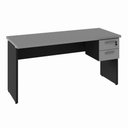 Ver imagem 2 de Mesa Escrivaninha 150cm Pés Painel com Gaveteiro Suspenso F5 Office Cor:Cinza Sagrado com Preto