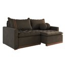 Ver imagem 2 de Sofá Cama Retrátil em Madeira Eucalipto e Veludo 220cm Flórida