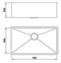 Ver imagem 2 de Cuba Handmade 1.0 Escovada 70x40x23cm Lr-70 Escovado 90010379016 - Mekal