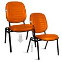 Ver imagem 7 de Cadeira Empilhável para Igrejas Evangélicas Linha Holy Laranja
