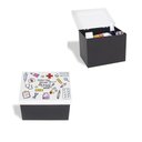 Ver imagem 1 de CAIXA MEDICAMENTOS PRIMEIROS SOCORROS DECORATIVA EM AÇO FARMACIA EM CASA MALETA MULTIUSO QUARTO