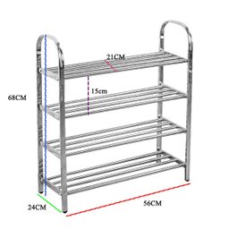 Sapateira Prateleira Inox 4 Andares Calçado Tenis Sapato Sandalia Sapatilha Estante Rack Organizaçao - 2
